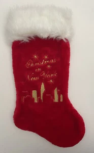 Dan Dee Collectors Choice weiß rot pelzig Weihnachten in New York Strumpf - Bild 1 von 5