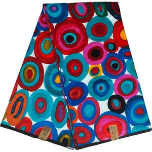 African Fabric Ankara White Blue Teal Ethnic Print Yards 100% Cotton Material - Picture 1 of 14