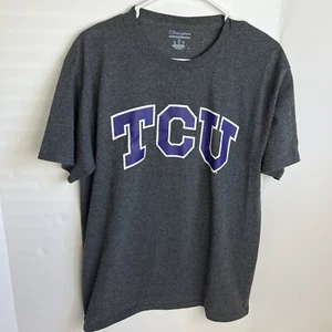 Champions TCU Horn Frogs T-shirt Unixex Gray Size Medium Purple Logo - Picture 1 of 6