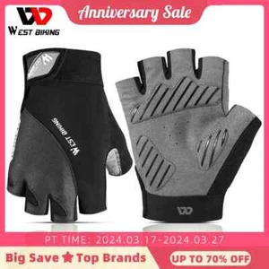 WEST BIKING Cycling Gloves Half Finger Motorcycle MTB Road Bike Gloves Non-Slip - Picture 1 of 19