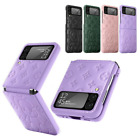 For Samsung Galaxy Z Flip 5 4 3 Cute Pattern Leather Hinge Shockproof Case Cover