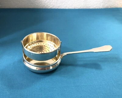 passe thé à bascule en argent massif MINERVE 16 cm Service théière table couvert - Photo 1/4