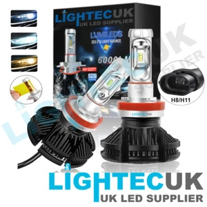 H11 H8 FANLESS 50W 12000LM LED BULBS XENON CONVERSION KIT 6500K LUMILEDS ZES - Imagen 1 de 10