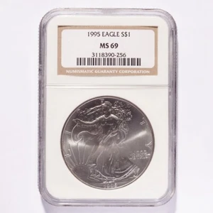 1995 Silver American Eagle Dollar NGC MS69 - Picture 1 of 2