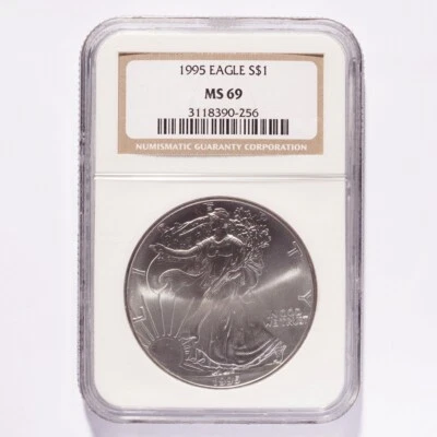 1995 Silver American Eagle Dollar NGC MS69 - Image 1 of 2