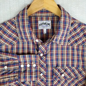 BAPE BATHING APE JAPAN Size Large Mens Western Pearl Snap Sport Shirt Plaid - Picture 1 of 20