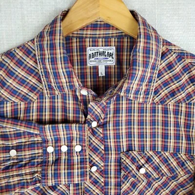 Camisa deportiva a cuadros BAPE BATHING APE JAPÓN talla grande para hombre Western Pearl Foto 1 de 4