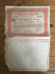 Actions: COMPAGNIE GENERALE TRANSATLANTIQUE (G3) - Picture 1 of 1