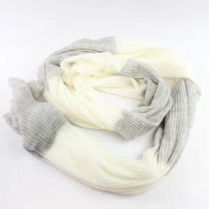 American Eagle Outfitters Gray Ivory Knit Scarf Women's One Size Acrylic - Picture 1 of 5