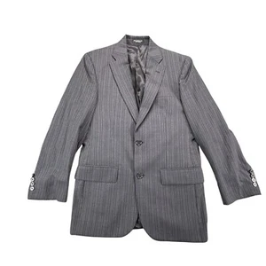 Blazer John Varvatos EE. UU. Talla 36R Gris Blanco Rayas Lana 120s Chaqueta Sullivan - Imagen 1 de 17
