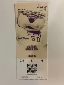 LSU TIGERS vs MISSOURI, 9. MÄRZ 2024, TICKET STUB - Bild 1 von 1