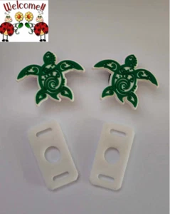 NEW 2 X TURTLE ACCESSORIES SHOE CHARM CAKE TOPPER BRACELET 219W - Picture 1 of 8