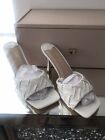 Linzi Faux Leather Heavily Plaited Square White Toe Mule Sandals Size 5 New