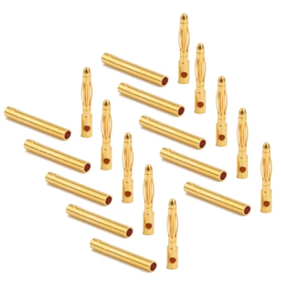 10-100 Paar 2mm Goldkontaktstecker Goldstecker Stecker + Buchse Lipo Akku 2,0mm - Bild 1 von 4