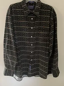 Pendleton Western Wear Shirt Pearl Snap Aztec Men's Size XL Dark Green - Picture 1 of 9