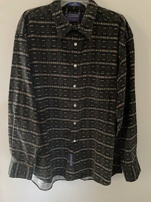 Pendleton Western Wear Shirt Pearl Snap Aztec Men's Size XL Dark Green - Image 1 of 4