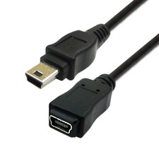 2pcs Mini USB 5Pin Male to Female Extension Adapter Cable 50cm 5 wires inside