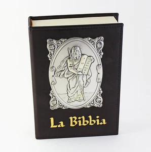 Bibbia Ricordi in pelle con copertina in argento - Imagen 1 de 5