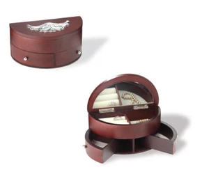 COFANETTO - BAULE PORTAGIOIE MOGANO & ARGENTO 925% 3537 - Picture 1 of 1