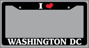 Black License Plate Frame "I Heart Washington DC" Auto Accessory Novelty - Picture 1 of 1