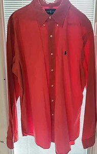 POLO RALPH LAUREN Button Down Shirt Men XL Cranberry Red Classic - Picture 1 of 3
