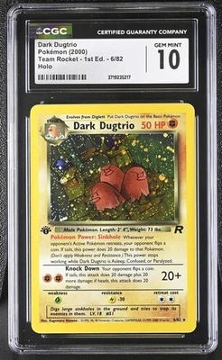 ✨✨ CGC 10 Dark Dugtrio Team Rocket 1st Edition 6/82 Holo Pokemon Card - Image 1 of 2