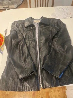 Jacqueline Ferrar Jacket Black Lambskin Leather Zip XL - Image 1 of 4