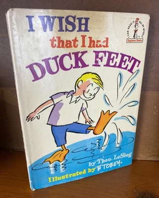 Dr. Seuss I WISH THAT I HAD DUCK FEET 1965 true 1st ED w/DJ suess LeSieg RARE - Image 1 of 4