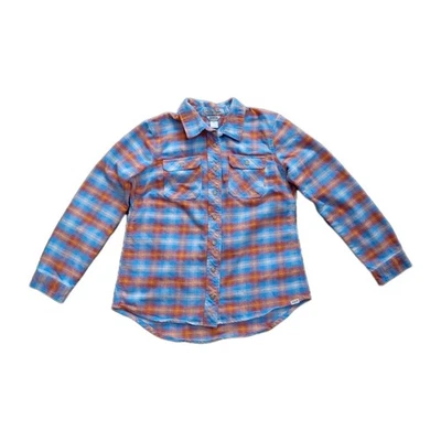 Duluth Trading Co Folklore Flannel Long Sleeve Button Up Top Womens Size Medium - Image 1 of 4