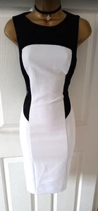 RALPH LAUREN White & Black Bodycon Dress - Size 6 ( 10 ) - Picture 1 of 9