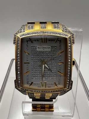 Wittnauer Men 12B017 Krystal Collection Genuine Swarovski Crystal Accented 9.5” - Image 1 of 4