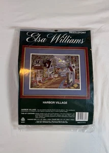 Vintage NEW Elsa Williams Harbor Village Needlepoint 14x10 USA Home Village 90s - Picture 1 of 12