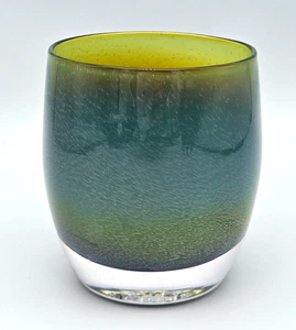 Glassybaby Hudson #174 mundgeblasener Votivkerzenhalter Pre-Triskelion mit Aufkleber - Bild 1 von 13