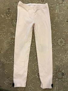 Janie And Jack Girls Size 4 Pink With Black Bow Leggings - Picture 1 of 8