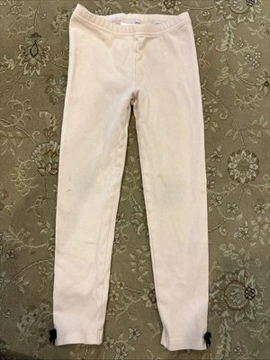 Janie And Jack Girls Size 4 Pink With Black Bow Leggings  - Image 1 of 4
