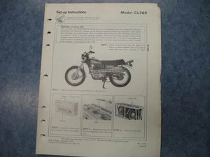 1973 1974 1975 CL360 73 74 75 CL 360 HONDA OEM DEALER ASSEMBLY SET UP MANUAL - Picture 1 of 3