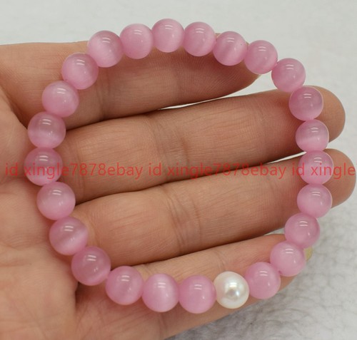 VALENTINO Bracciale Perla Bianca Natural Pretty 8 mm Pietra Preziosa Rotonda Perline 7 5 pollici