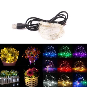 5M 10M Led String Light Usb Powered Lights Copper Holiday Decoration Wedding - Picture 1 of 21