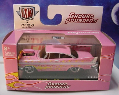 2021 M2 1958 PLYMOUTH FURY 🌸 pink;yellow flames 🌸 GROUND POUNDERS 🌸 r22∞21-09 - Image 1 of 4