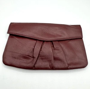 Vintage Anne Klein Lion Head St. Thomas Burgandy Leder Clutch Tasche schön - Bild 1 von 7