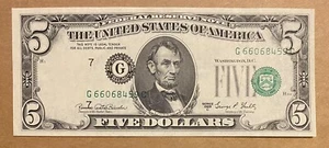 ***Rare Offset Print Error $5 Bill*** - Picture 1 of 4