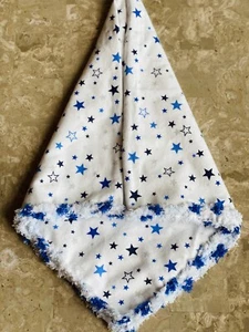 Sweet Dreams Newborn baby blanket flannel -handmade braided edge- name option - Picture 1 of 3