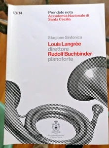 2014 MUSICA CLASSICA S CECILIA PROGRAMMA SALA LANGRE'E BUCHBINDER MUSICHE BRAHMS - Imagen 1 de 3