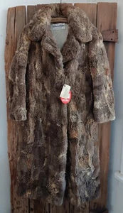 VTG Greenblatt's Furs Fort Wayne Women Brown Fur Coat Double Breasted Pockets *A - Picture 1 of 18