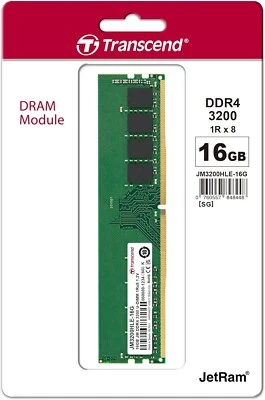 Transcend Long-DIMM Desktop Memory Module 16GB DDR4 3200MHz - JM3200HLE-16G - Image 1 of 4