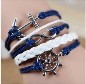 Anchor Bracelet Handmade Nautical Ships Anchor Sailing Boats Sea Beach Ocean - Picture 1 of 10