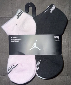Nike® Girls Jordan No Show Socks - 6 Pack Pink Foam/White Med{9-11} Shoe Sz{5-7} - Picture 1 of 11
