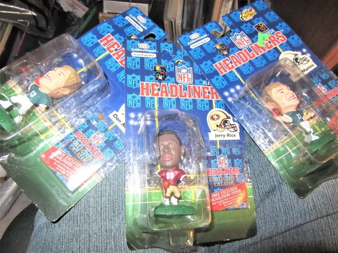 NFL & MLB 4 Headliner Lot  dolphins dan marno &SF  jerry rice football 3" dolls Cover