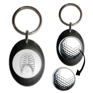 Ribcage Golf Ball Marker Key Ring (43mm x 33mm) - Picture 1 of 12
