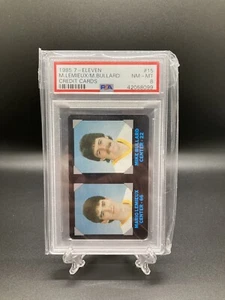 1985 7-Eleven Credit Cards Hockey #15 RC Mario Lemieux / Mike Bullard PSA 8 - Picture 1 of 12